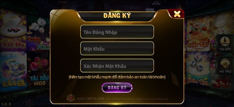 Mỗi thành viên chỉ được đăng ký 1 tài khoản duy nhất tại cổng game